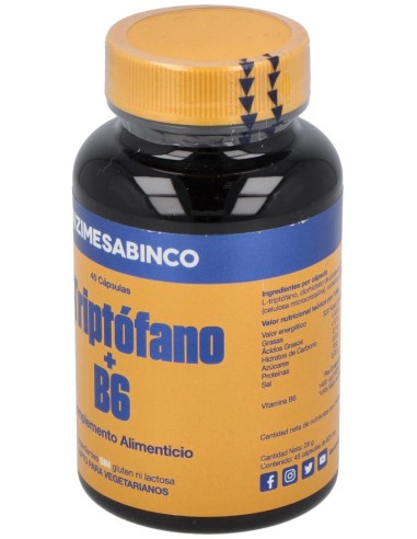Triptofano Con Vit. B6 45Cap. de Enzime - Sabinco