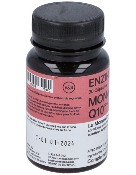 Monakolina Forte +Q10+D3 30Cap. de Enzime - Sabinco