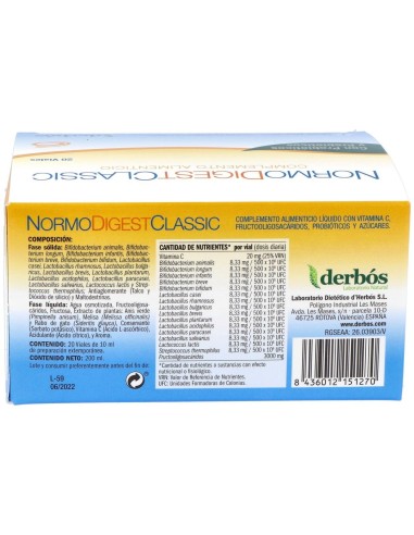 Normodigest Classic 20Viales de Derbos