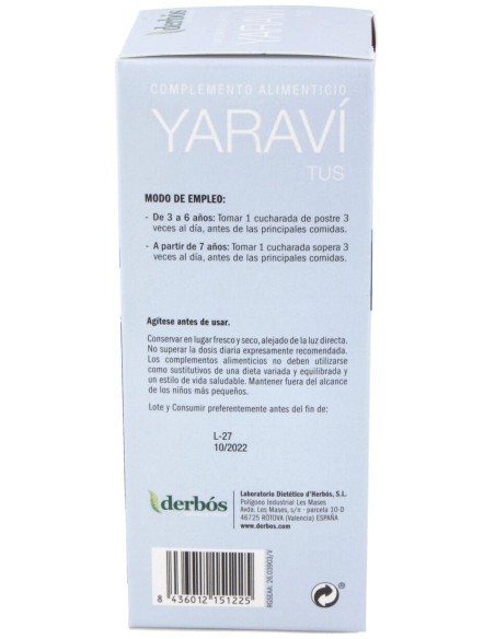 Yaravi Baby Tus Jarabe 250Ml. de Derbos