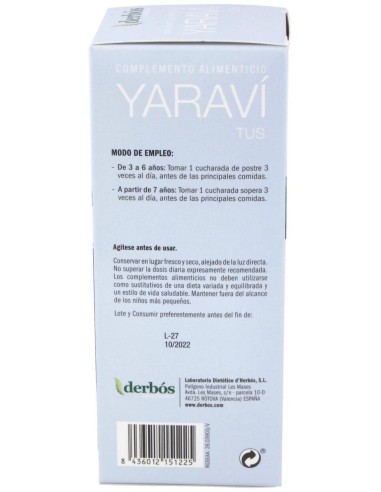 Yaravi Baby Tus Jarabe 250Ml. de Derbos
