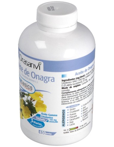 Onagra Aceite 450 Perlas 500Mg Nutrabasicos Drasanvi