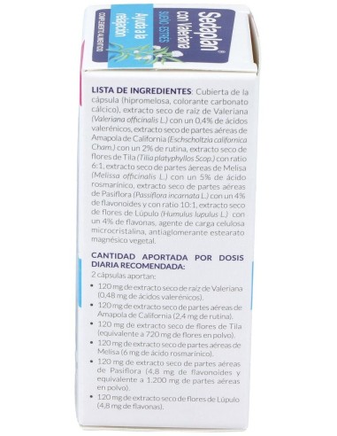 Sedaplán Con Valeriana  (Descanso Y Sueño) 40 Cáps. de Natysal