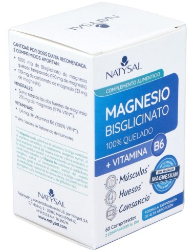 Magnesio Bisglicinato + B6 60Comp. de Natysal