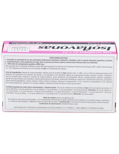 Isoflavonas (40% Isoflavonas, Vitex Agnus-Castus Y Vitaminas) 30 Cáps. de Natysal