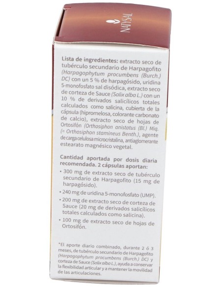 Harpasul Forte Cap.(Harpagofito+Ortosifón+Sauce+Ump)  40 Cáps. de Natysal