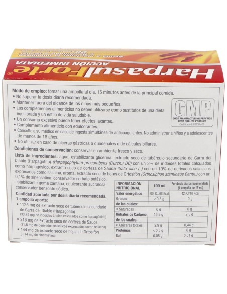 Harpasul Forte Monodosis (Harpagofito, Ortosifón Y Sauce) 20 Viales de Natysal
