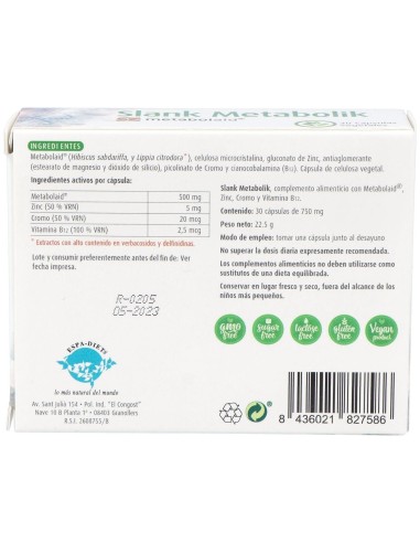 Slank Metabolik 30 Cáp. de Reddir