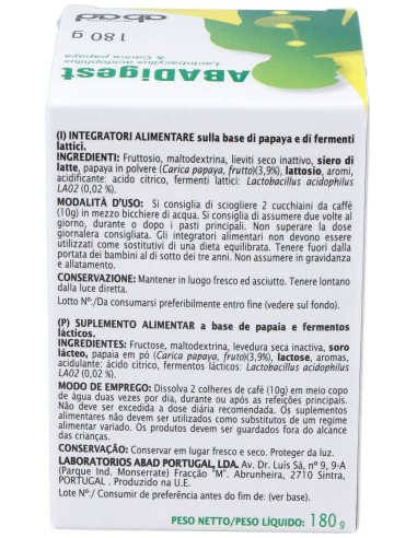 Abadigest (Vadessa) Bote 180 Gramos Kiluva - Abad