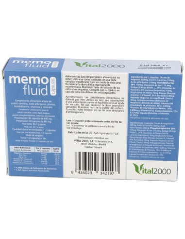 Memofluid 60Cap. de Vital 2000