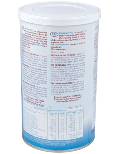 Ergynutril (Proteinas) Cacao Polvo 350Gr. de Nutergia