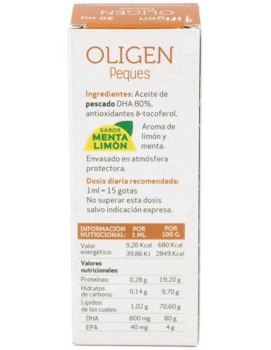 Oligen Peques Dha 80% Tg Enzimatico Menta-Lima 30M de Ifigen