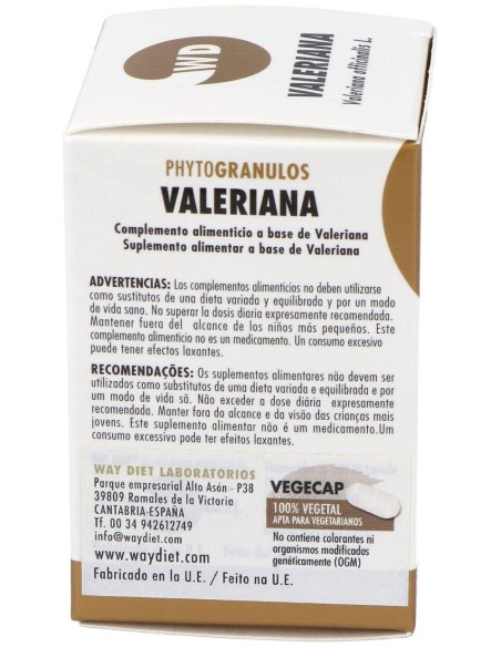 Valeriana Phytogranulos 45Caps. de Waydiet Natural Products