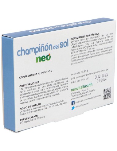 Champiñon Del Sol Neo 60Cap. de Neo