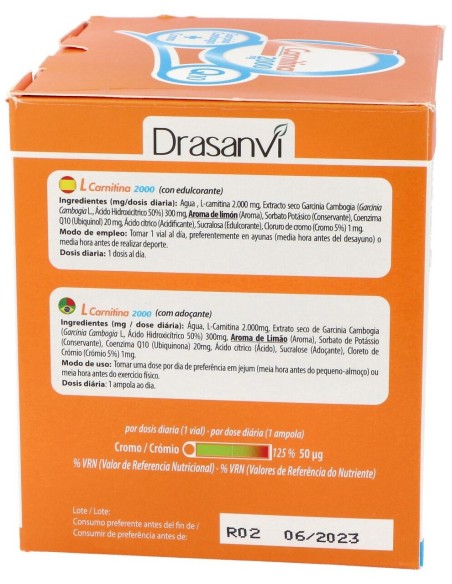 L-Carnitina 2000 Mg 20 Viales Drasanvi