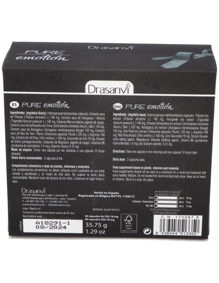Pure Emotion Hombre 60 Capsulas Drasanvi