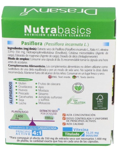 Pasiflora 30 Capsulas Nutrabasicos Drasanvi