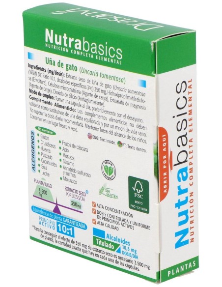 Uña Gato 30 Capsulas Nutrabasicos Drasanvi