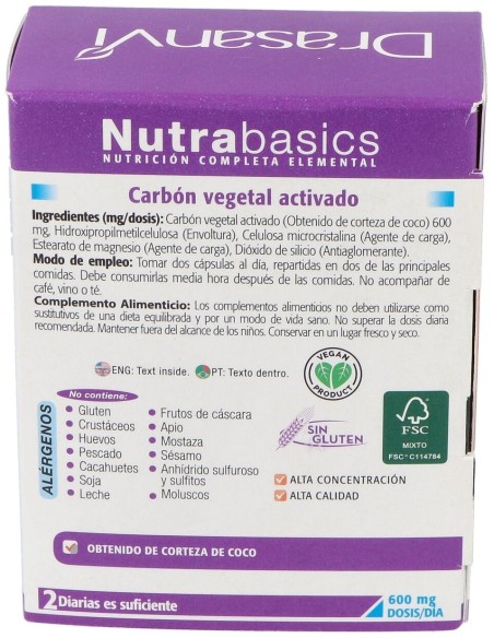 Nutrabasics Carbon Vegetal 60Cap. de Drasanvi