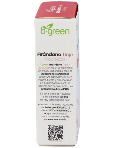 Arandano Rojo + Probioticos 30 Cápsulas  B.Green (Lab. Lebudit)