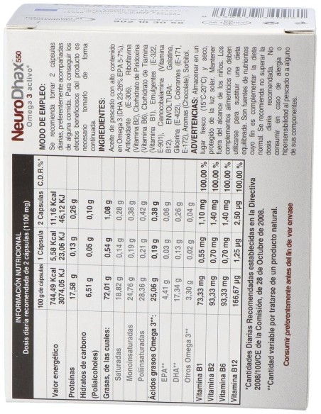Neurodhax 550Mg. 80Cap. de Epadhax
