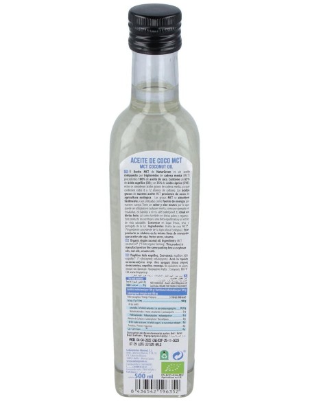 Aceite De Coco Mct 500Ml. Bio Vegan de Naturgreen