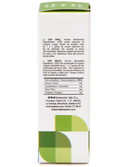 Oregano Vulgar Aceite Esencial Alimentario 10Ml. de Terpenic
