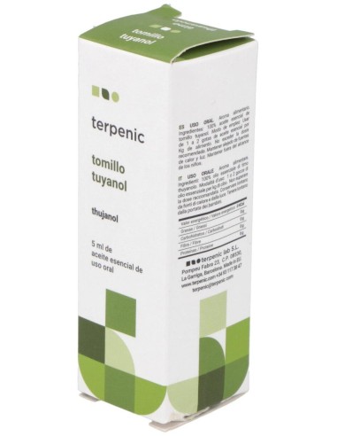 Tomillo Tuyanol Aceite Esencial Alimentario 5Ml. de Terpenic
