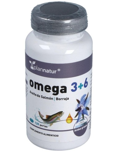Omega 3+6 Borraja + Salmon 500Mg. 120Perlas de Plannatur