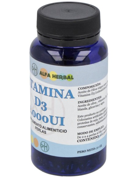 Vitamina D3 2000Ui 100Perlas de Alfa Herbal