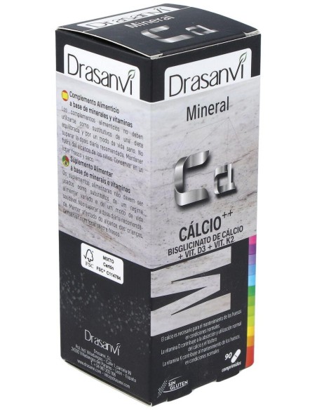 Mineral Calcio Vitamina D3+K2 90 Comprimidos Drasanvi