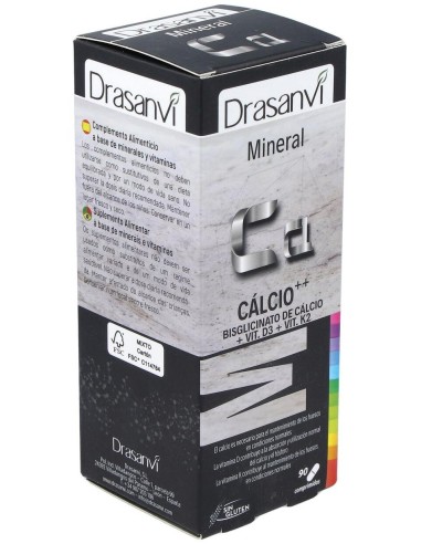 Mineral Calcio Vitamina D3+K2 90 Comprimidos Drasanvi