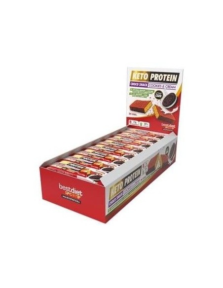 Choco Snack Cookies-Cream Barritas 24Uds. de Keto Protein