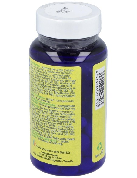 Multivitaminas 500Miligramos 100 Comprimidos Polaris