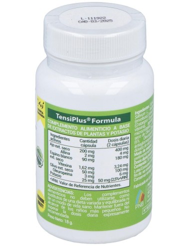 Tensiplus (Ajo+Espino Blanco) 500Mg. 30Cap de Polaris
