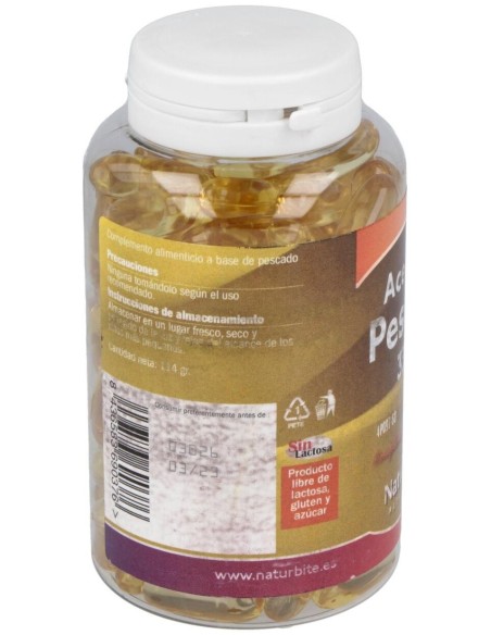 Aceite de Pescado 1000mg 33/22, 120 Caps. Gel de NaturBite