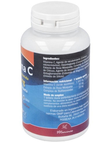 Vitamina C 1500Mg. Con Rosa Mosqueta Lib.S 90Comp. de Naturbite