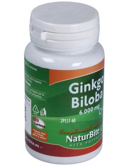 Ginkgo Biloba 6000mg, 60 comp. de NaturBite