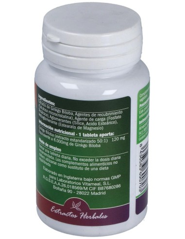 Ginkgo Biloba 6000Mg. 60Comp. de Naturbite