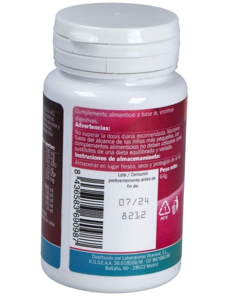 Enzimas Digestivas Veganas 120Comp. de Naturbite