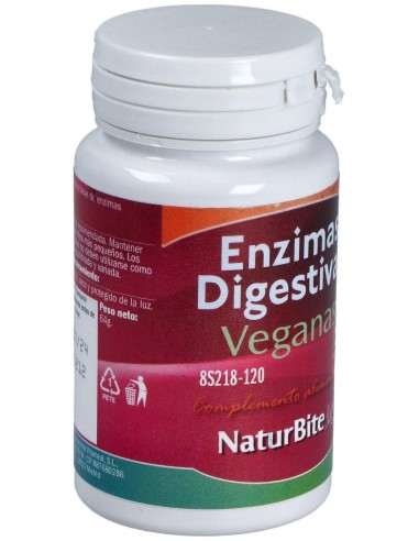 Enzimas Digestivas Veganas, 120 comp.  de NaturBite