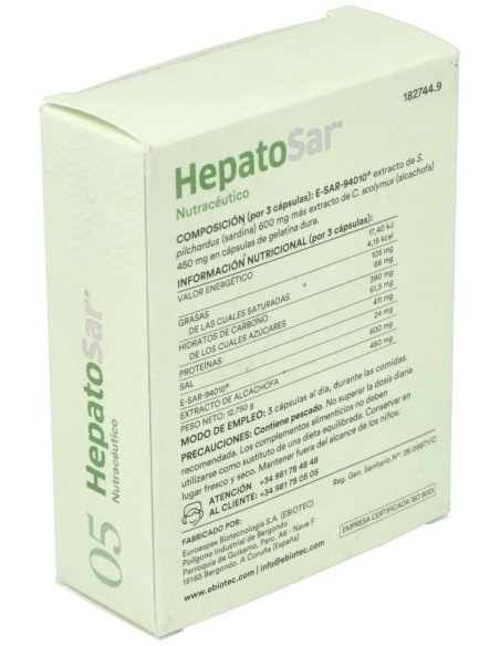 Hepatosar 30 Cap. de Ebiotec
