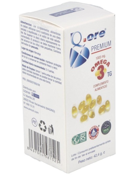 Q.Ore Premium Omega 3 60Perlas de Anroch