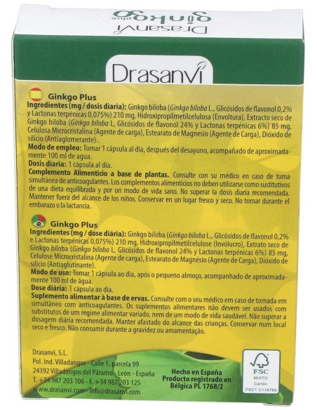 Ginkgoplus 30 Capsulas Drasanvi