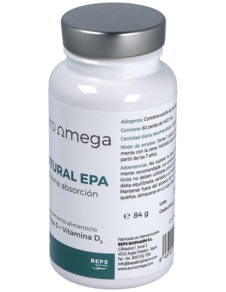 Natural EPA Máxima Absorción 60 perlas de Puro Omega