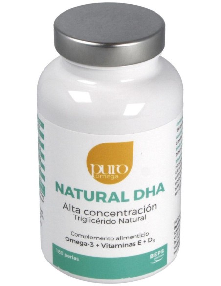 Natural DHA Alta Concentración 180 perlas de Puro Omega
