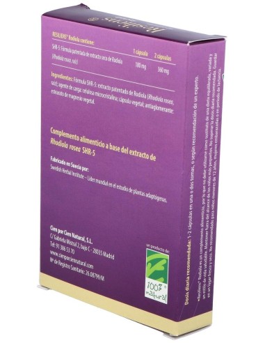 Resiliens Rodiola 40Cap. de Cien Por Cien Natural