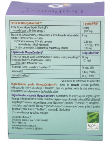 Ocuprotect 30Perlas+30Cap.Veg. de Cien Por Cien Natural