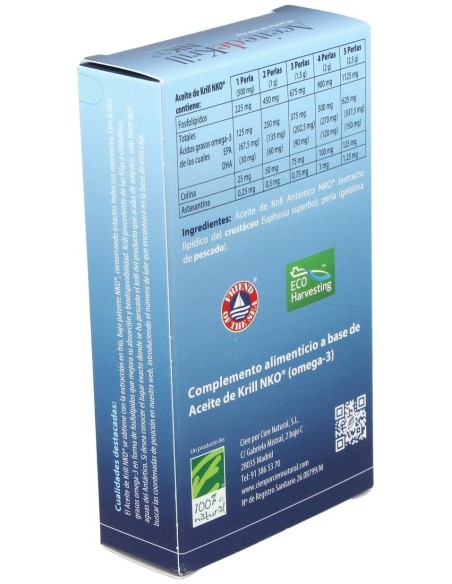 Aceite De Krill Nko 40Perlas de Cien Por Cien Natural