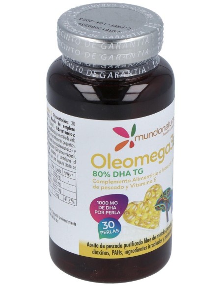 Oleomega 3 80% Dha 30Cap. de Mundonatural